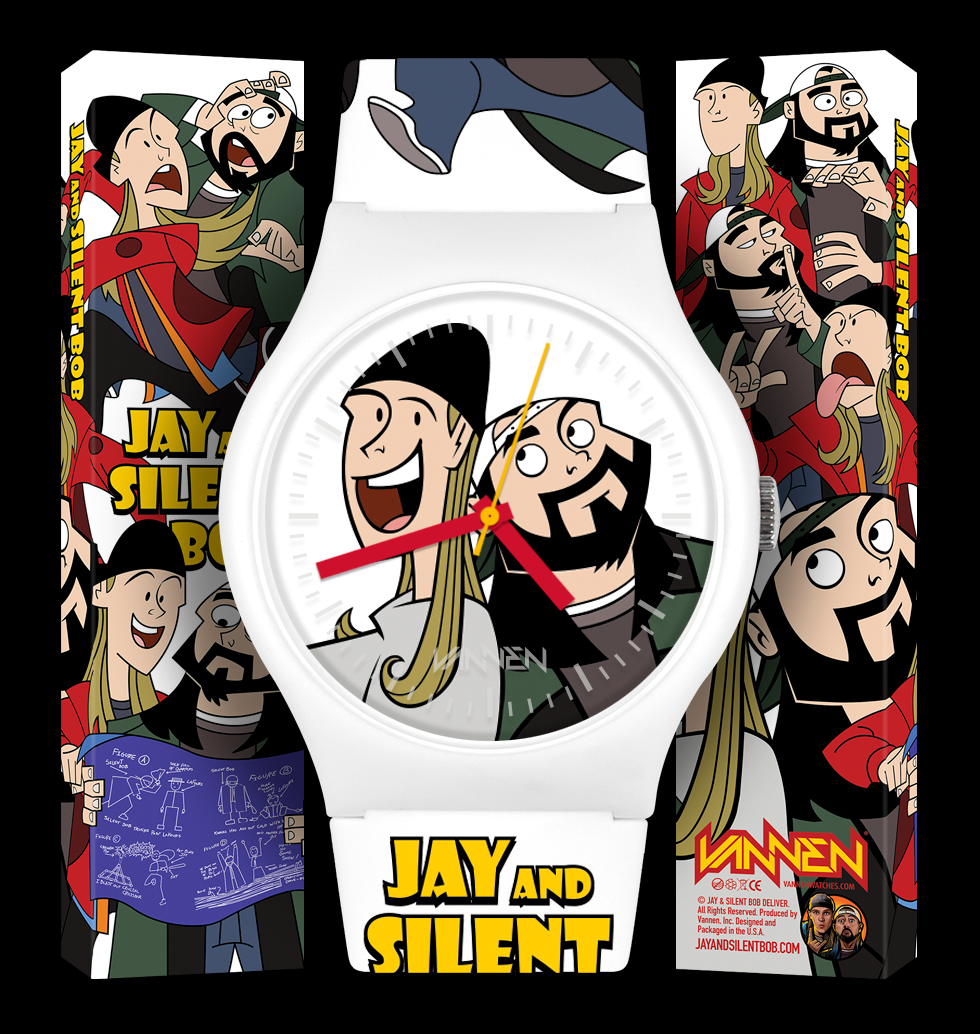 Jay and Silent Bob x Vannen watch and packaging