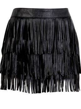 Leather Fringe Skirt – SarahAghili.com