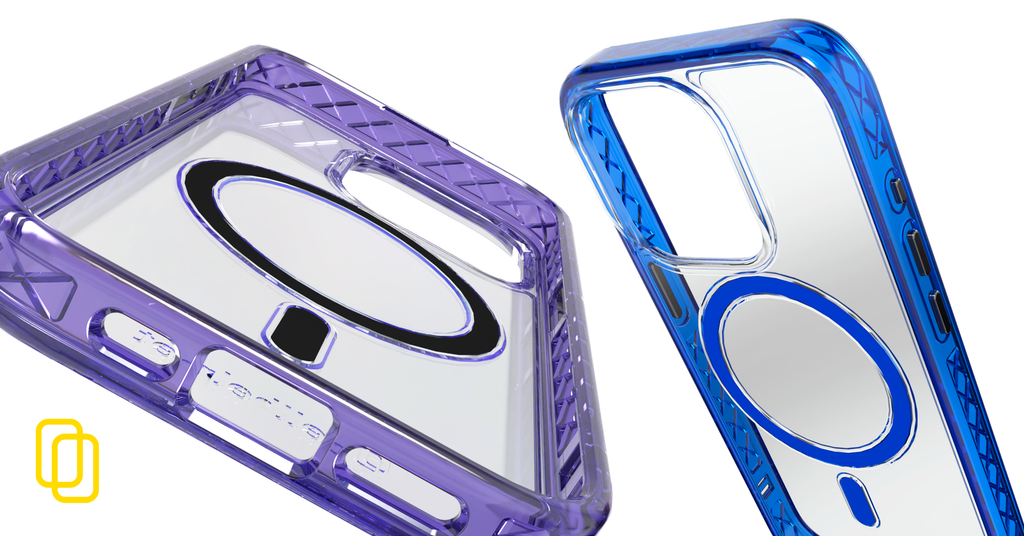 The Midnight Lilac and Bermuda Blue Magnitude Cases for the iPhone 15 Series