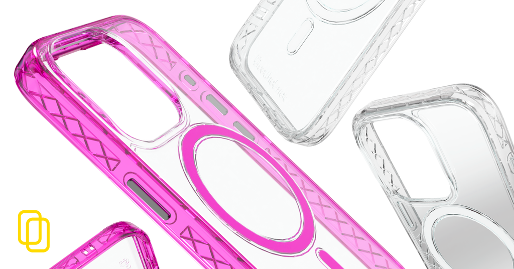 The Crystal Clear and Magenta Magnitude Case for the iPhone 15 Series