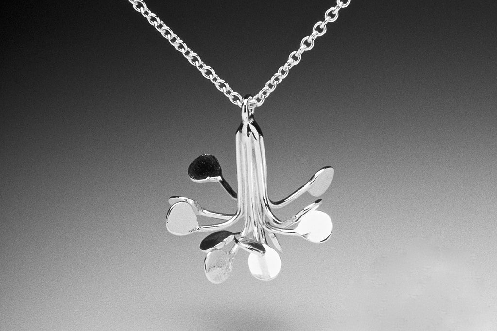 Flowerburst Fireworks Silver Pendant Necklace by Fiona DeMarco