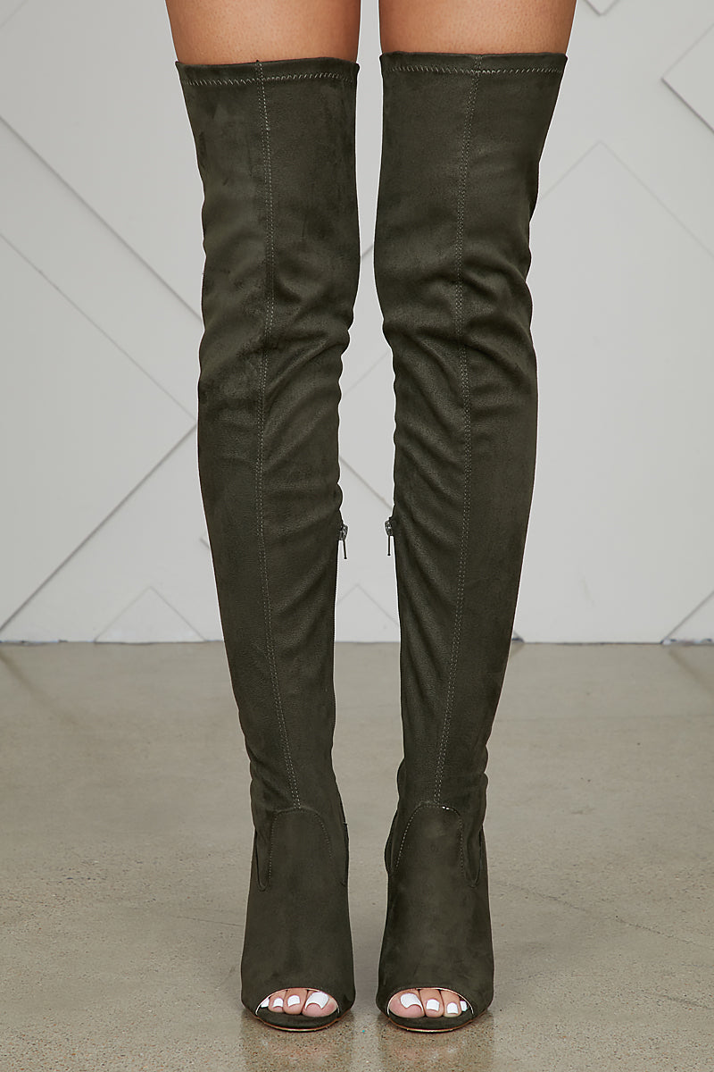 open toe thigh boots