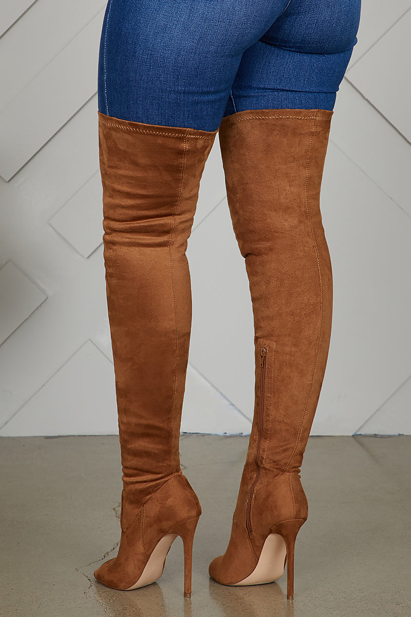 tan open toe boots