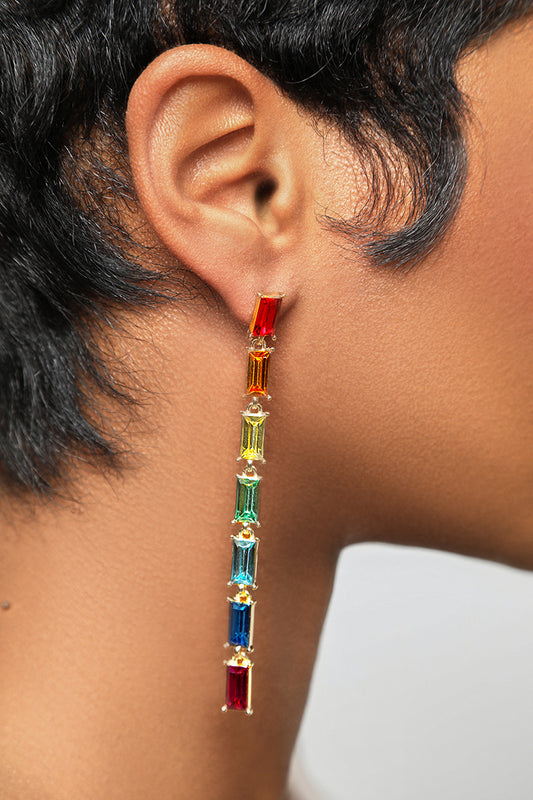 Multi-Colored Drop Earrings (Gold) - Lilly's Kloset