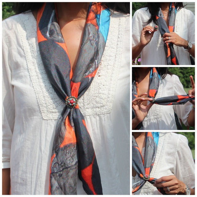 Square Scarves and Rings : 5 looks