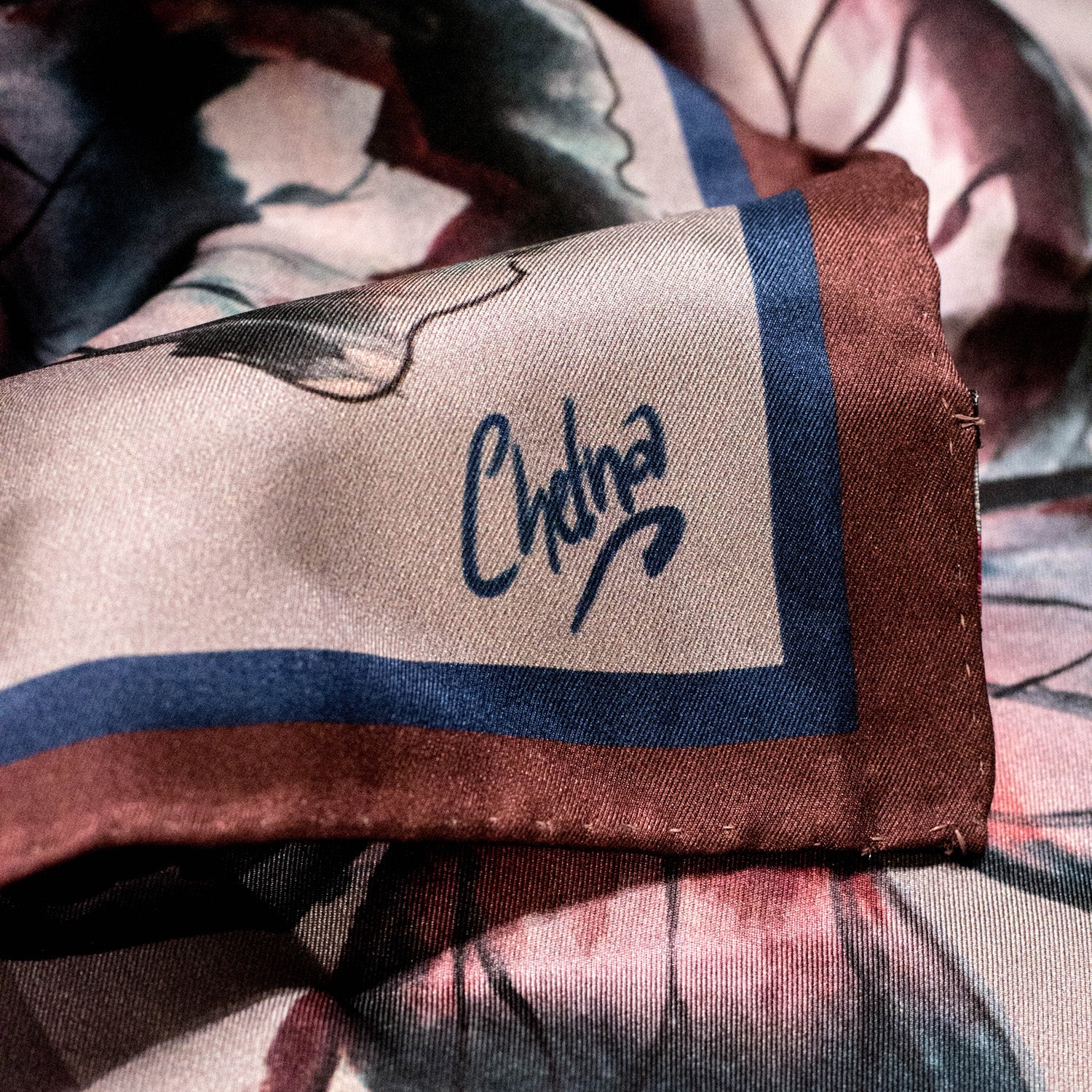 Chetna Singh | Flight Swirl - Square Printed Silk Scarf – Chetna-Singh