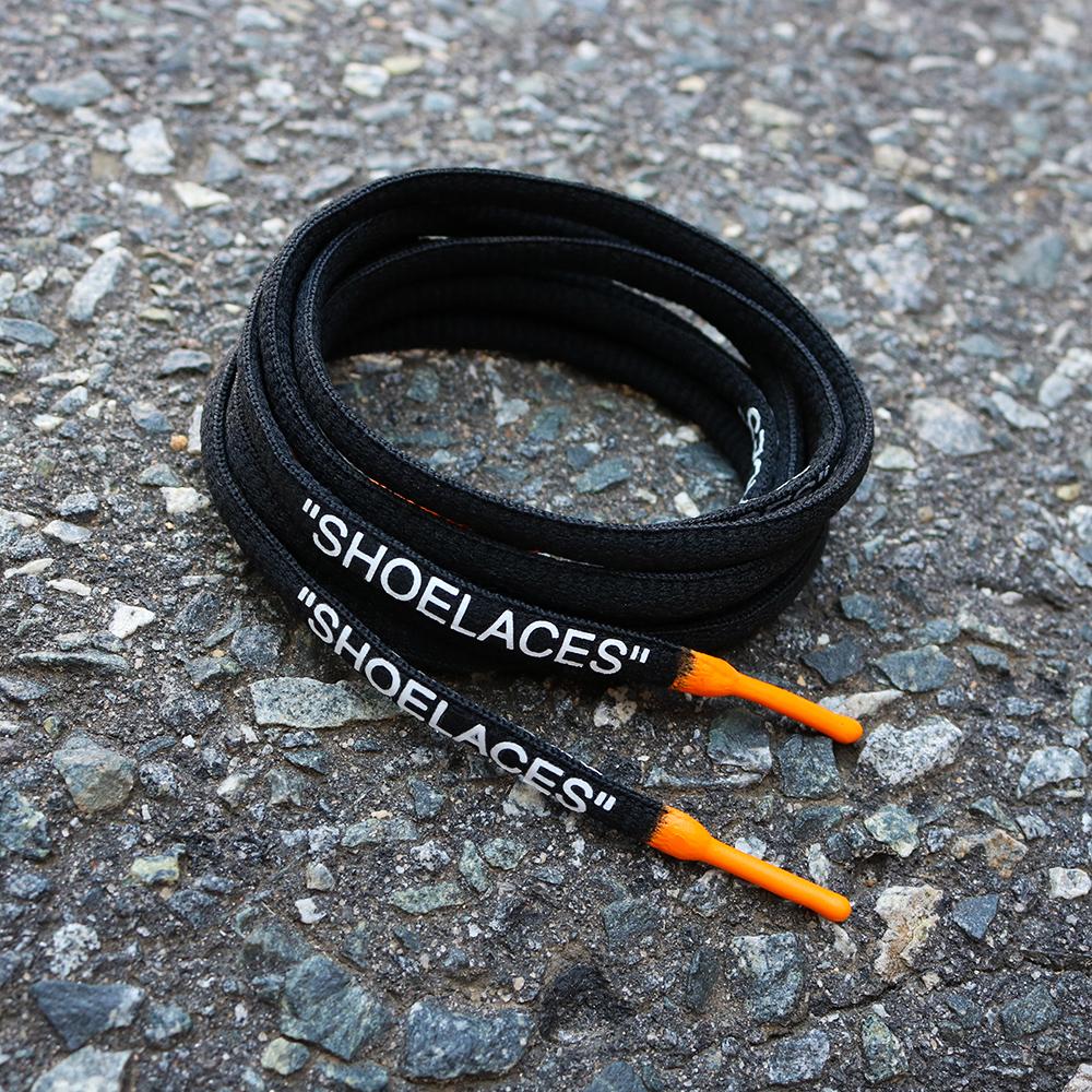 orange and black shoelaces