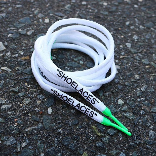 green off white shoelaces