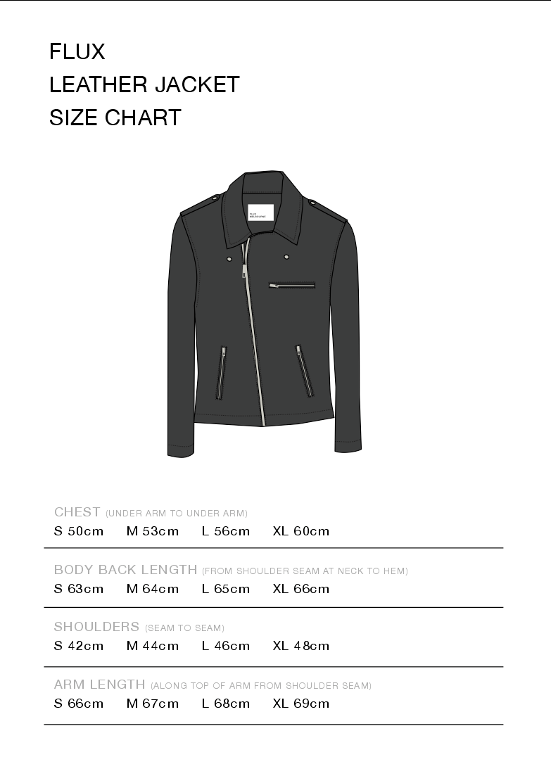 Leather Jacket Size Chart – Flux Clothing