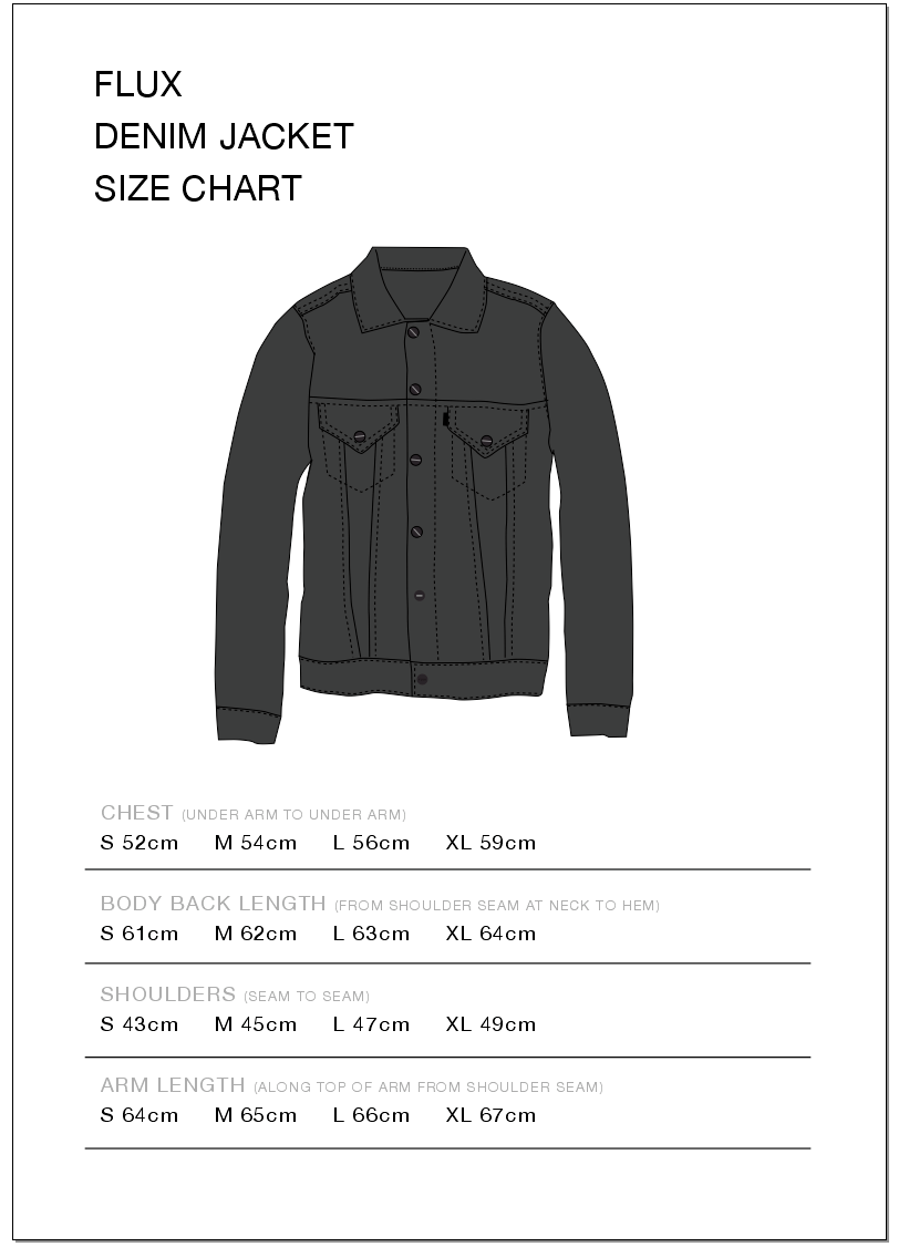 Denim Jacket Size Chart