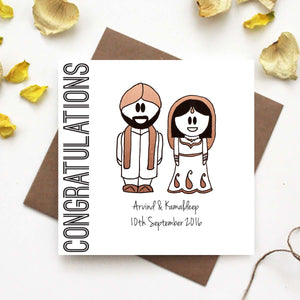 Personalised Congratulations Indian Wedding Card The Abstract Bee