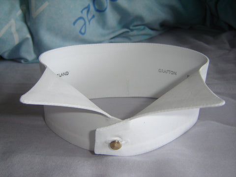 Removable starched wing collar, created by Luke Eyres