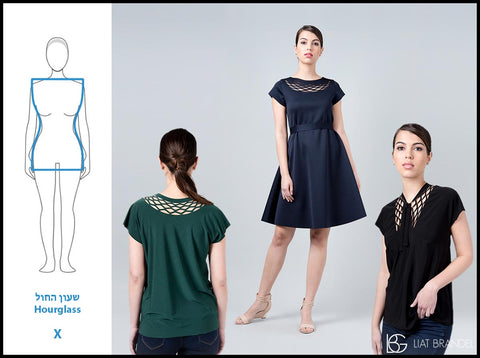 Tight-fitting items and shirts with small and short sleeves will suit an hourglass body type