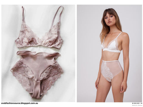 "After you bought a dress, you immediately want to buy underwear to go with it." On the right: a set of Petit Pois, available here, on the left: a picture of a customer set from here