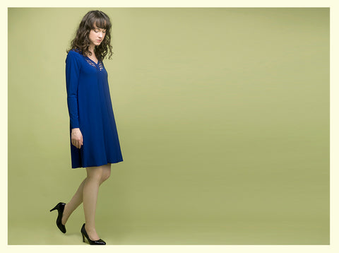 A blue dress that you will be comfortable and cozy with