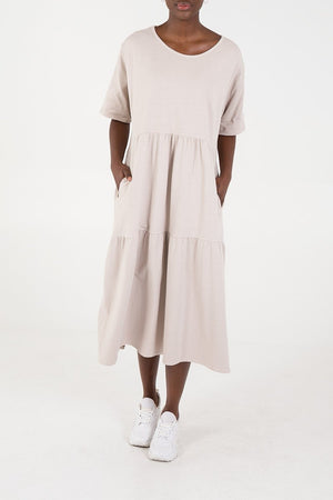 
            
                Load image into Gallery viewer, Tiered Midi Smock Dress -  Luna Boutiques
            
        