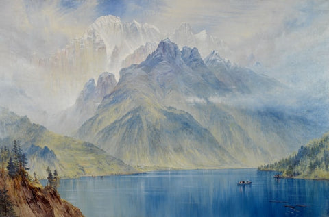 painting depicting a mountain