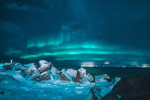 green lights in Iceland