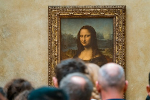 The Mona Lisa as seen from the crowds around it