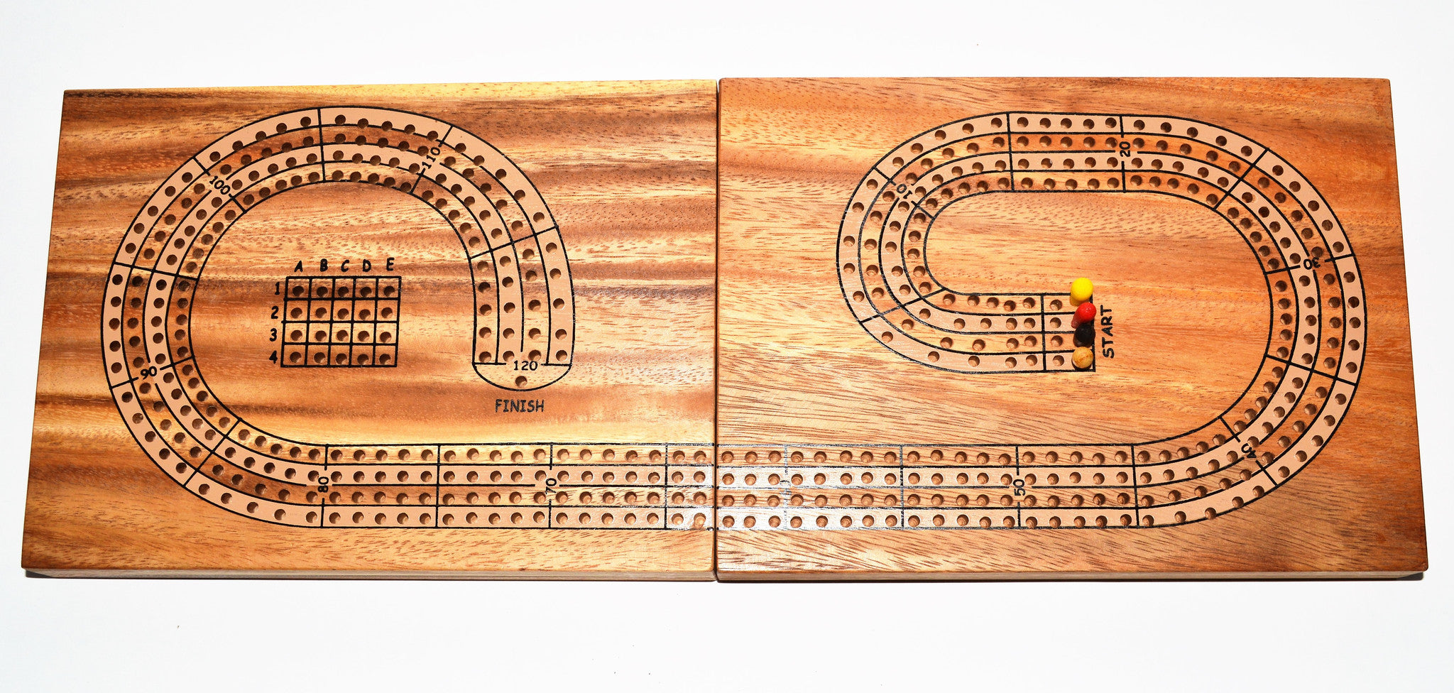Cribbage Board 4 players - Wooden Game - Solve It! Think Out of the Box