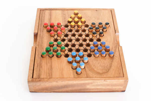 wooden chinese checkers game board