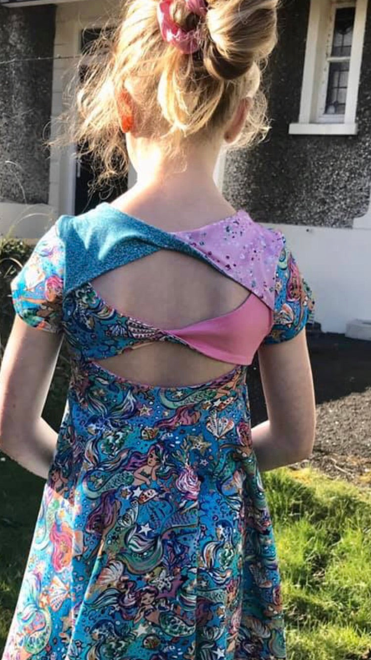 Summer dress twisted back design