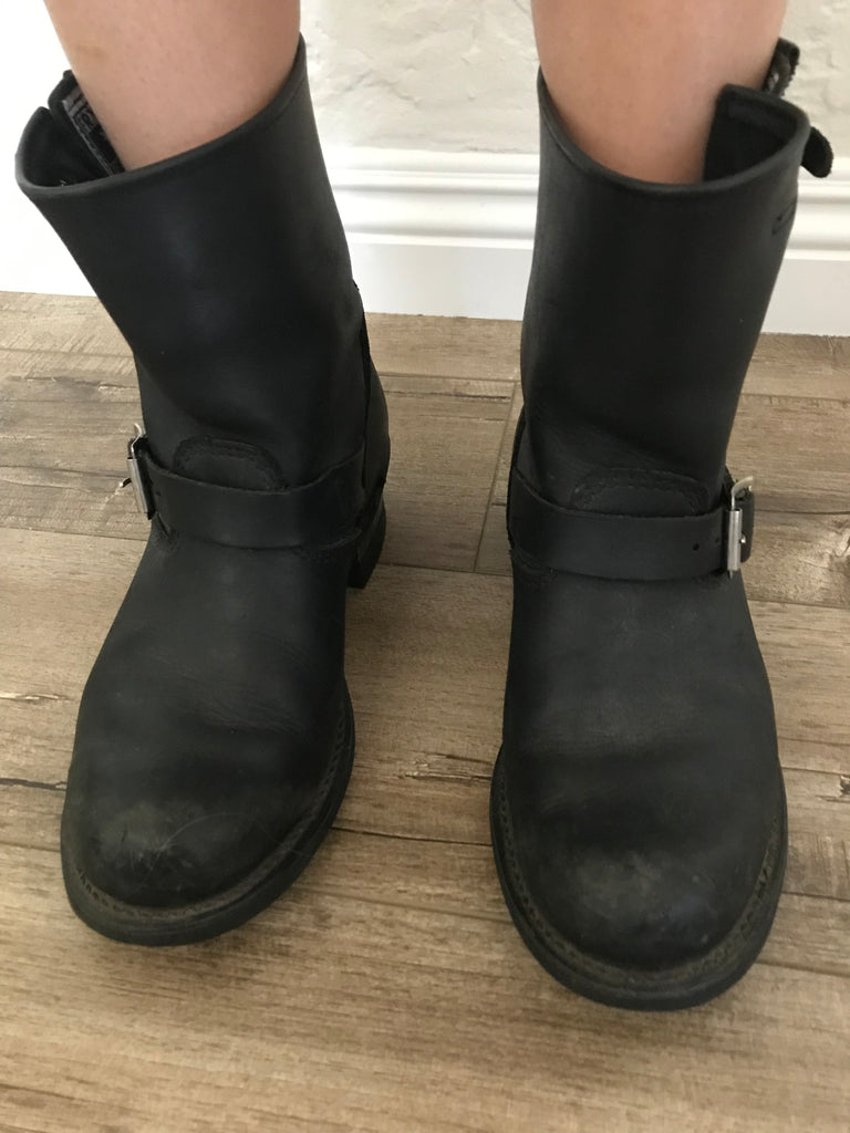 frye black moto boots