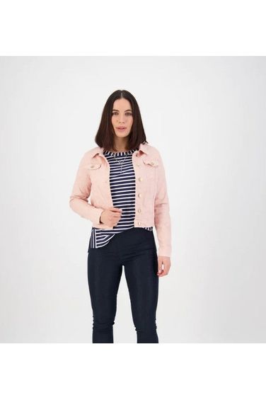 VASSALLI DISTRESSED DENIM JACKET - PINK