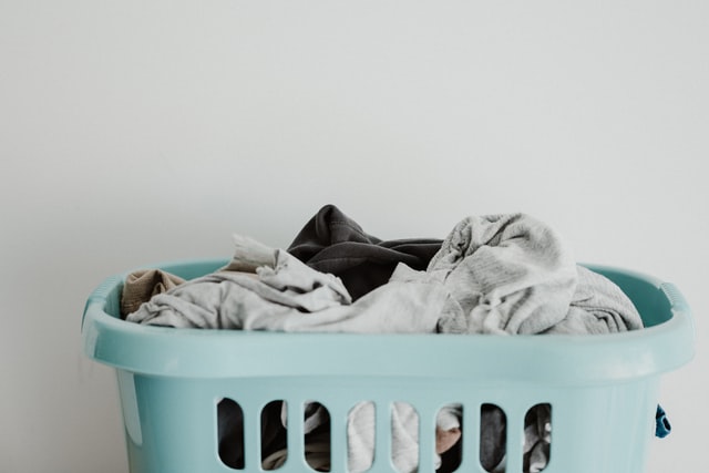 Pile of laundry in a basket