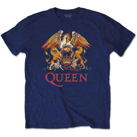 Kids Queen T-Shirt - Queen Crest - Blue