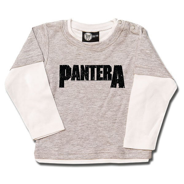 Pantera Baby Long Sleeved T Shirt Logo Grey White Kidvicious Co Uk