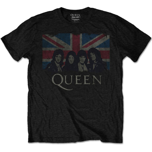 Official Queen T Shirt Classic Crest Black Classic Rock Band