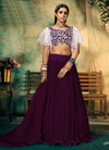 Purple And White Multi Embroidered Designer Lehenga Choli