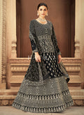 Black Embroidered Net Anarkali Suit