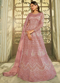 Pink Embroidery Slit Style Wedding Anarkali Suit