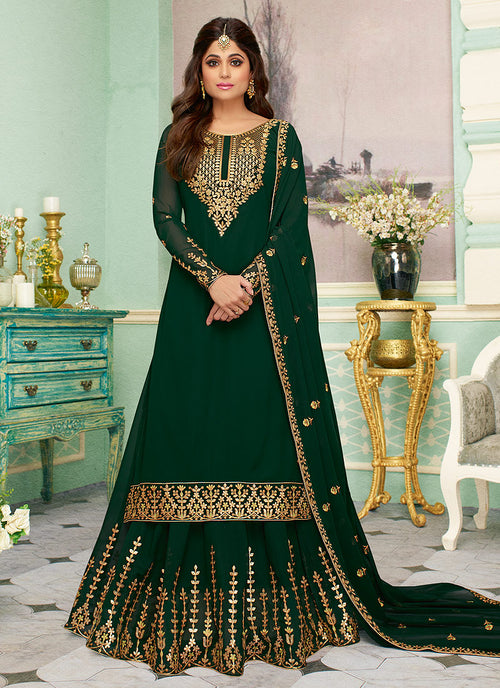 green sharara dress