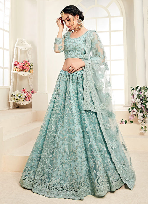 blue indian wedding dress