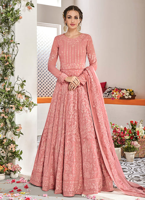 blush pink anarkali