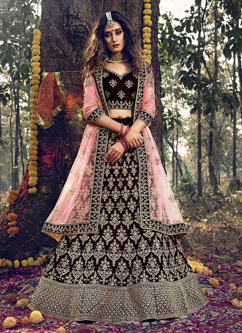 Buy Maroon Designer Lehenga Choli In USA, UK, Canada, Australia ...