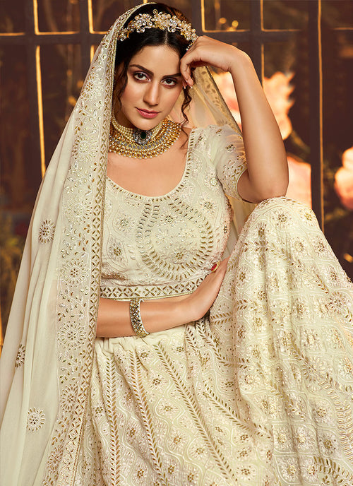 white bridal lehenga online