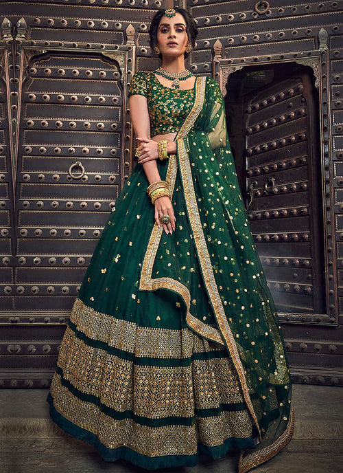 green lehenga choli