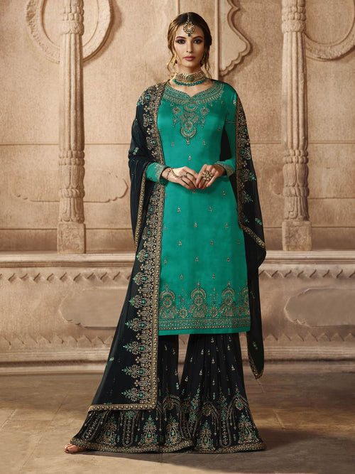 navy blue gharara