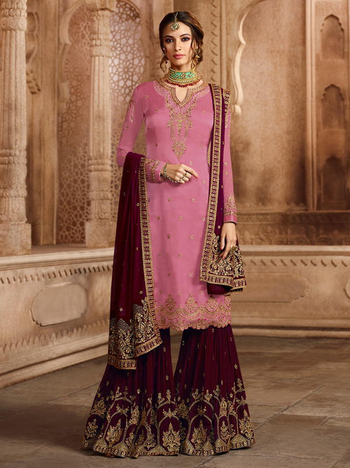 baby pink gharara