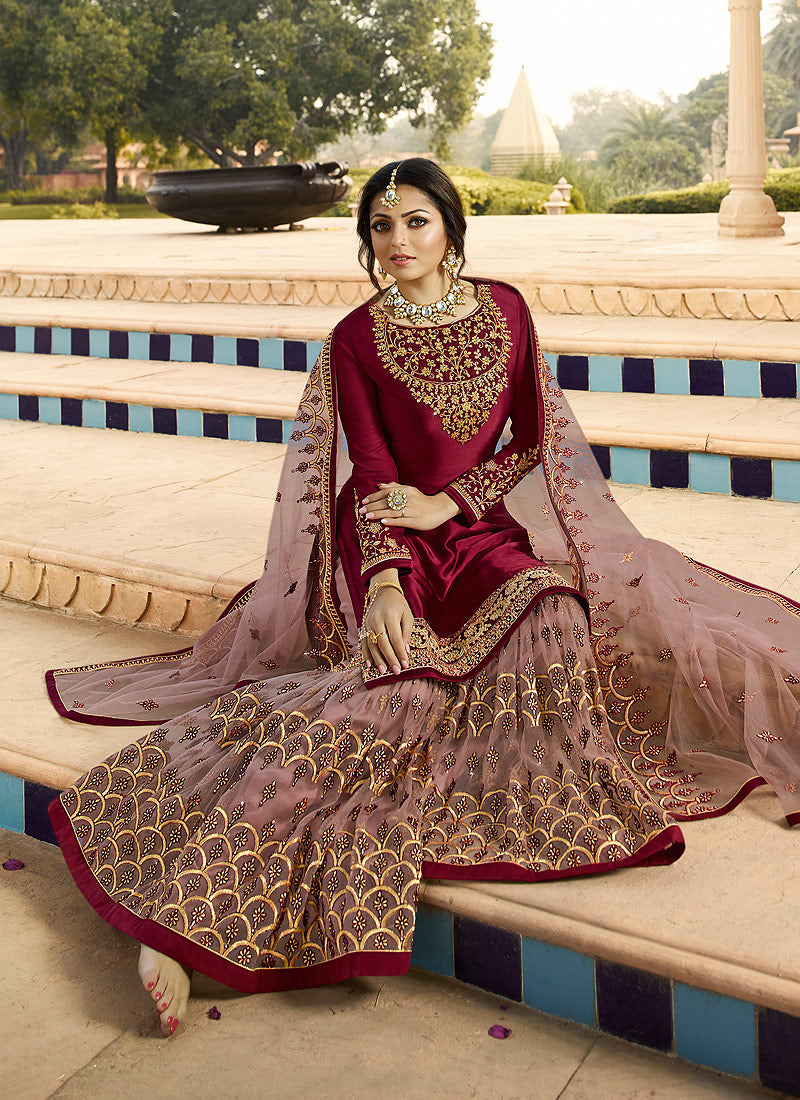 lucknowi gharara designs