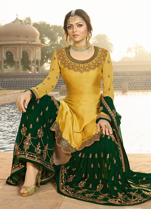 yellow pakistani dresses