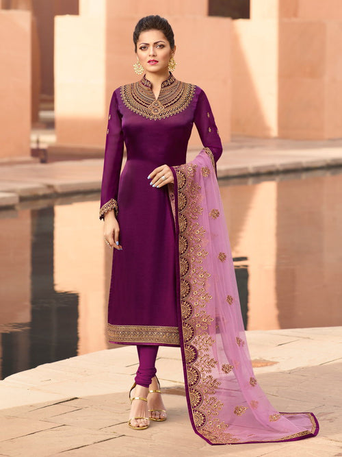 purple churidar dress