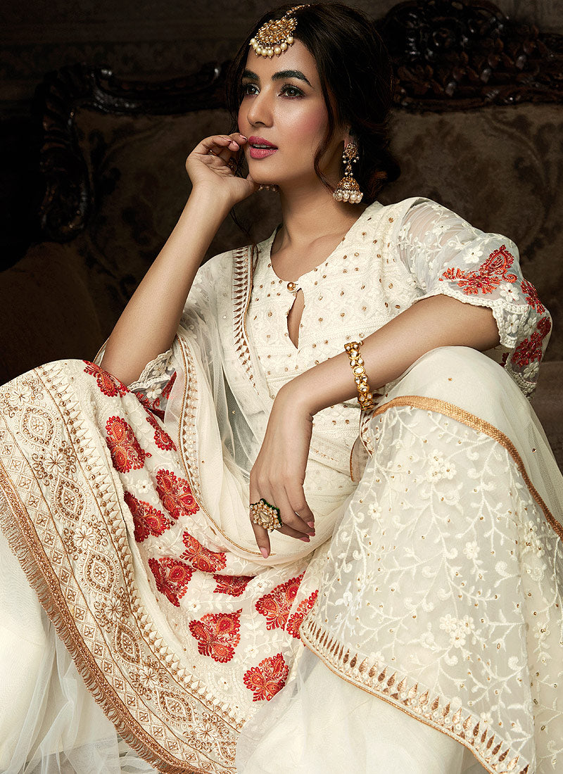 white sharara suit online