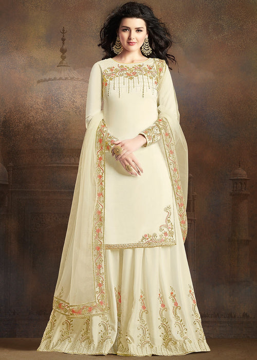 white gharara dress