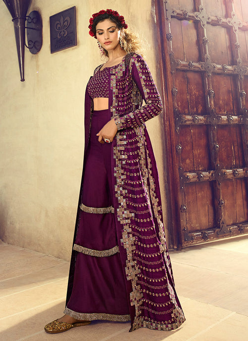 indo western palazzo suits