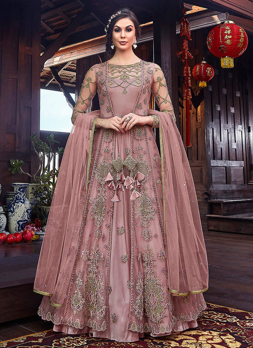 anarkali dress with jacket